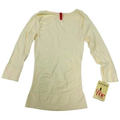 Spanx Shaping Top Cuello Barco Compresión Adelgazamiento Control Manga 3/4 en la parte superior 978 Foto 1 de 4