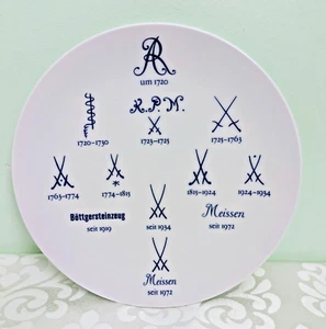 Vintage 1991 MEISSEN 10" White Porcelain Plate w/Blue Meissen Marks, #54601, Ø10 - Picture 1 of 8