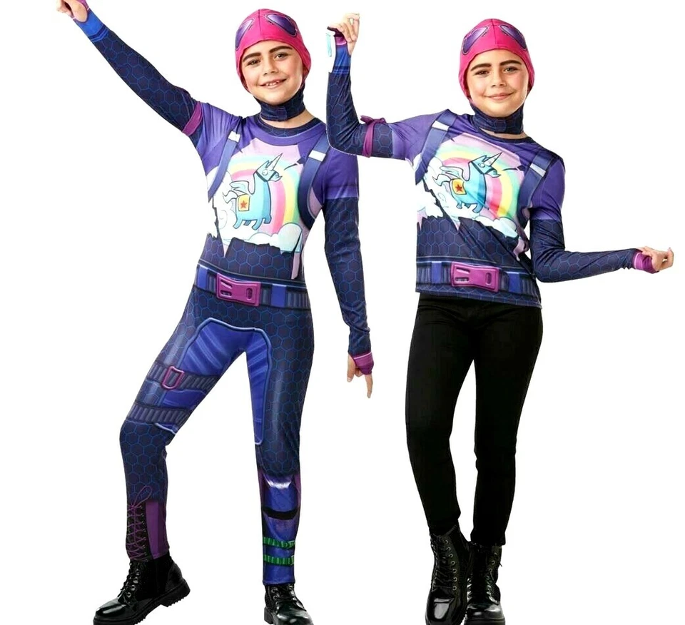 Child Official FORTNITE Brite Bomber Fancy Dress Costume Classic Deluxe Girls - Image 1 of 1