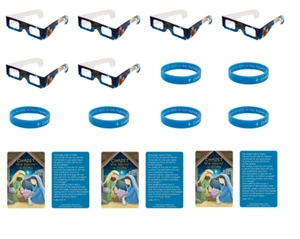 6 pk of Children's Christmas Nativity Bracelet Prayer & Glasses Stocking Stuffer - Picture 1 of 8