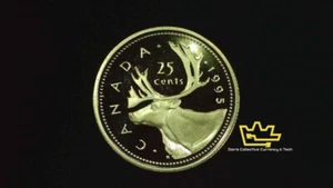 1995 Canada UNC "Frosted" Proof 25 Cent Quarter Heavy Cameo From Set - Picture 1 of 2