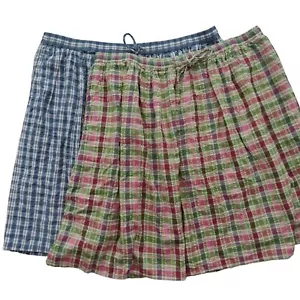 Lot of 2 Orvis Seersucker Check Skirts XL Cotton Lightweight Flared Skirt - Picture 1 of 8