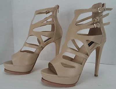 SOPHIA AND LEE Jaydn Tan Faux Leather Stiletto High Heel Sandals Size 9 M - Изображение 1 из 4