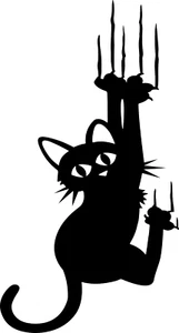 K36 S-Huge Scratching Hanging Cat Vinyl Decal Sticker Car Van Window Laptop Cup - Picture 1 of 11