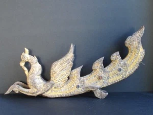 Antique Element Of Temple Bird 'Hansa 'Wooden Golden of Burma - Picture 1 of 11
