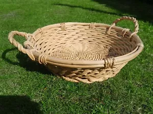 More details for beautiful large woven basket with handles garden apple strawberry flower picking