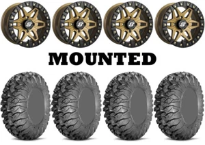 Kit 4 EFX MotoClaw Tires 27x10-14 on Sedona Split Six Beadlock Bronze 6 POL - Picture 1 of 5