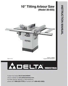 Delta 36-655 10" Kippdornsäge Bedienungsanleitung - Bild 1 von 1