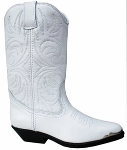 Damas Blancas Cuero Genuino Botas de Vaquero Línea Occidental Botas de Baile - Imagen 1 de 1