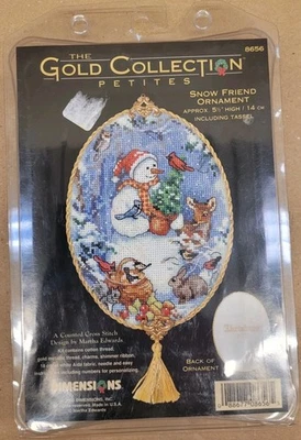 Muñeco de nieve punto cruzado ADORNO AMIGO DE LA NIEVE kit Gold colección petites vintage 8656 Foto 1 de 4