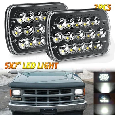 Pair 7x6" LED Headlights for Chevy C1500 C2500 C3500 K1500 K2500 K3500 1988-1999 - Image 1 of 4