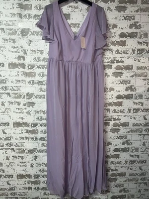¡NUEVO CON ETIQUETAS! Vestido Hannah Gris Pájaro Gasa Lavanda Talla 1X $99 Foto 1 de 4