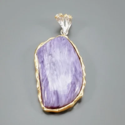 Colgante Charoite Natural Hecho a Mano 28ct+ Plata de Ley 925/NP49590 Foto 1 de 4