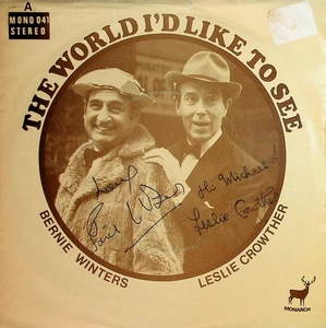 Signed Record Leslie Crowther & Bernie Winters Variety stars World I'd like to S - Imagen 1 de 2