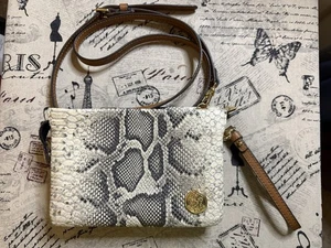 Vince Camuto Snakeskin Crossbody Wristlet Clutch Tasche Leder wandelbar - Bild 1 von 10