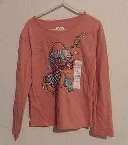 NWT 365 kids apricot graphic purse long sleeve tee - Picture 1 of 4