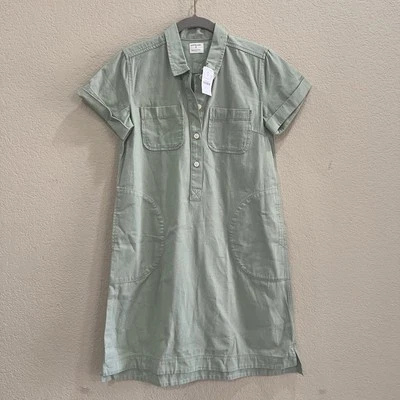 Vestido de Campo JCrew Crewcuts Niños Niñas Manga Corta Sarga Cadete Verde Talla 14 Nuevo con Etiquetas Foto 1 de 4