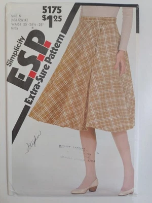 Simplicity ESP 5175 Wrap Skirt Bias Sewing Pattern Ladies 10 12 14 UC Swing VTG - Image 1 of 4