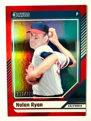 2024 Donruss Nolan Ryan RED HOLOFOIL Card SP #/275 Angels Color Match! - Image 1 of 3