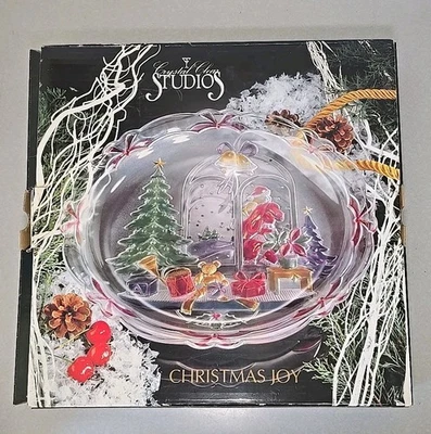 Crystal Clear Studios 1992 Christmas Joy 14" Round Platter #312230 - Изображение 1 из 3