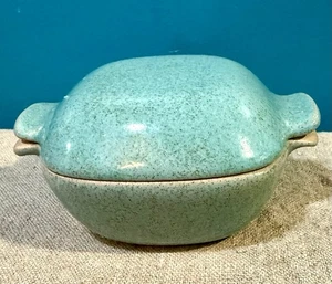 GLIDDEN POTTERY #167 RAMEKIN CON TAPA FIRMADA ESPUMA DE MAR AZUL MOTEADO CON TAPA EXTRA - Imagen 1 de 14