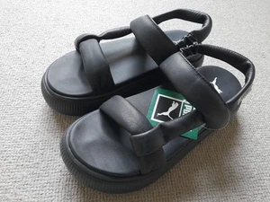 Puma Suede (Leather) Mayu Summer Platform Womens Off Black Casual Sandals UK6 - Picture 1 of 10