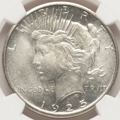 Piece Dollar 1925-S NGC MS64+! Nice PQ (Premium Quality) item. Blast White! - Image 1 of 4