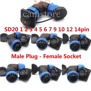 SD20 IP68 90 degree elbow waterproof 1-14Pin LED power angle Aviation connectors - Picture 1 of 23
