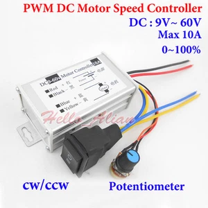 9V-60V 12V 24V 48V 10A PWM DC Motor Speed Controller Regulator Reversible Switch - Picture 1 of 3