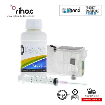 Rihac 157 Photo Black Refillable cartridge alternate Epson R3000 + Pigment Ink  - Image 1 of 3