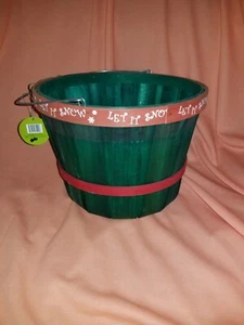 Let it Snow Large Bushel Basket 2003 Holiday Tis the Season - Picture 1 of 9
