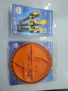 Constructive Eating Construction Plate & Utensils Set For Toddlers & Kids, USA - Picture 1 of 11