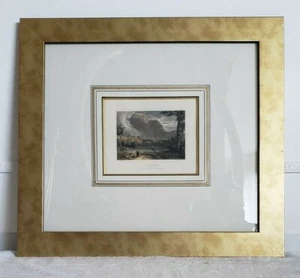 Vintage Gold Framed Ancient Greece Gulf of Corinth Color Prints Engraving - 2 pc - Picture 1 of 11