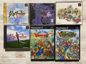 SONY PS 1  2 SaGa Frontier & ONI & Soukaigi & Dragon Quest Ⅷ & Yangus from Japan - Picture 1 of 16