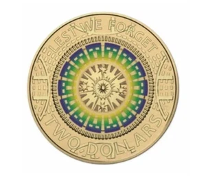 Australia 2017 : Lest We Forget, Colour Printed $2.00 Coin Uncirculated. - Imagen 1 de 2