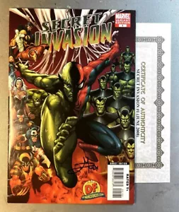 SECRET INVASION #1 (VF-) DF EXCLUSIVE VARIANT COVER AUTOGRAPHED by MEL RUBI * - Picture 1 of 5