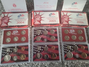 2004, 2005, 2006 U.S. Mint Silber PP 3 Box Sets - Bild 1 von 2