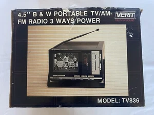 Vintage Verit Truth In Sound 4.5 Black & White Portable TV NO.tv836 - Picture 1 of 4