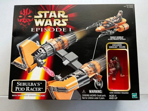 Star Wars Episode 1 SEBULBA'S POD RACER w/ Exclusive Action Figure Vehicle NIB Cover