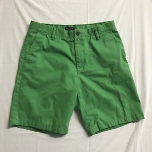 Nautica Clipper Mens Shorts Summer Green Size 34 100% Cotton Flat Front Chino