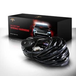 Led Work Light Bar Switch Wiring Harness Kit Fog Relay Heavy Duty Wire One Lead - Picture 1 of 10