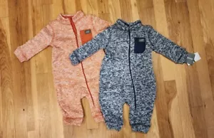 Eddie Bauer Boys 6-9 Month One Piece Fleece Zip Up - 2 pack - Style EBY02867 - Picture 1 of 8