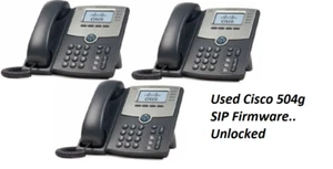 LOT of 3 Cisco SPA 504G 4-Line  PoE IP Phone with Power  Adapters unlocked  - Picture 1 of 1