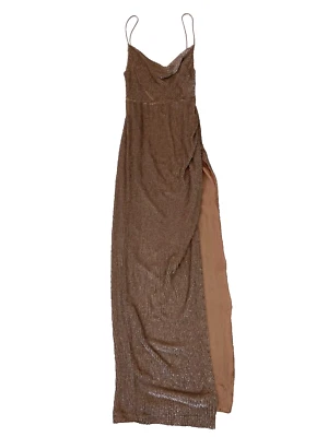 Robe rétrofete à paillettes dorées - Taille UK M - Photo 1/4