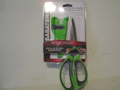 Sabatier Edgekeeper 5 In 1 Ultimate Shears with built in sharpening sleeve Green - Image 1 of 2