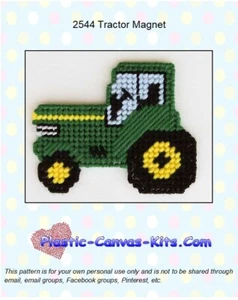 Tractor Magnet - Plastic Canvas Pattern or Kit - Imagen 1 de 1