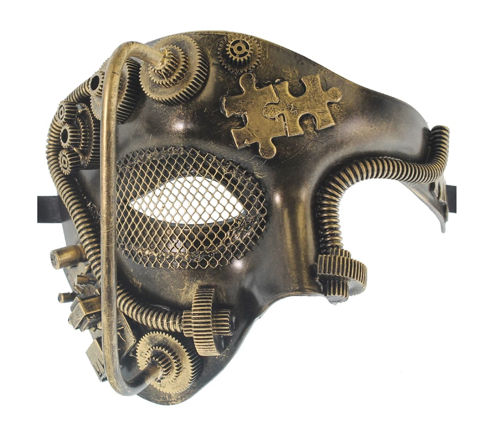 Máscara de media cara fantasma steampunk masculino fiesta de graduación veneciana para hombre Foto 1 de 1