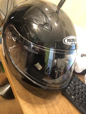 PROBIKER MOTORCYCLE FULL FACE HELMET GJ-2000 E13 BLACK GREAT CONDITION W/BAG - Image 1 of 4
