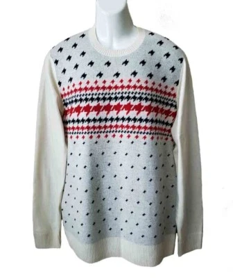 Ben Sherman Fair Isle Crewneck Sweater Lambswool Blend Men's Size Slim XXL - Image 1 of 2