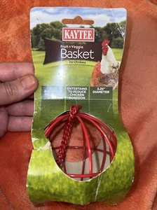 Kaytee Obst & Gemüse Korb für Huhn (rot) mit 6” Kette & Clip 3,25” Durchmesser - Bild 1 von 4